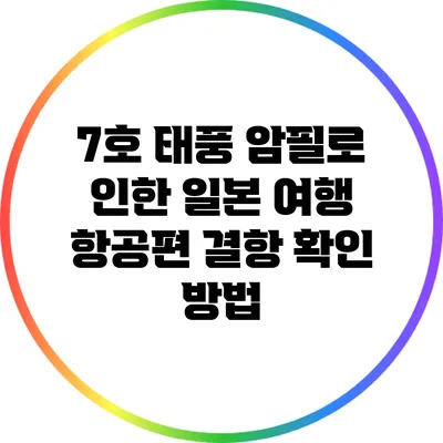 7호 태풍 암필로 인한 일본 여행 항공편 결항 확인 방법