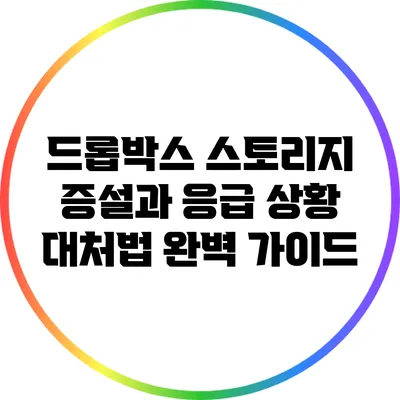 드롭박스 스토리지 증설과 응급 상황 대처법 완벽 가이드