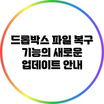 드롭박스 파일 복구 기능의 새로운 업데이트 안내