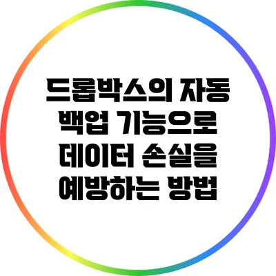 드롭박스의 자동 백업 기능으로 데이터 손실을 예방하는 방법