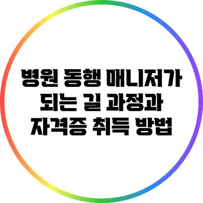 병원 동행 매니저가 되는 길: 과정과 자격증 취득 방법