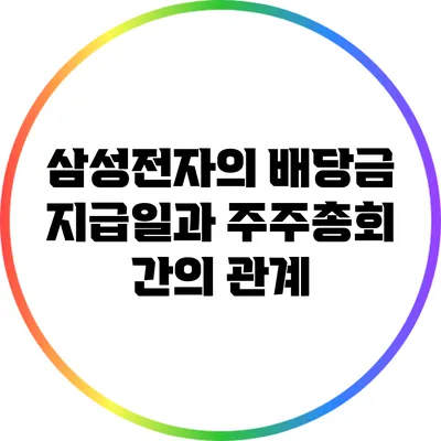 삼성전자의 배당금 지급일과 주주총회 간의 관계