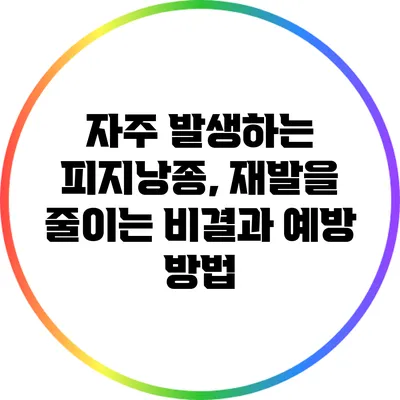 자주 발생하는 피지낭종, 재발을 줄이는 비결과 예방 방법