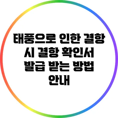 태풍으로 인한 결항 시 결항 확인서 발급 받는 방법 안내