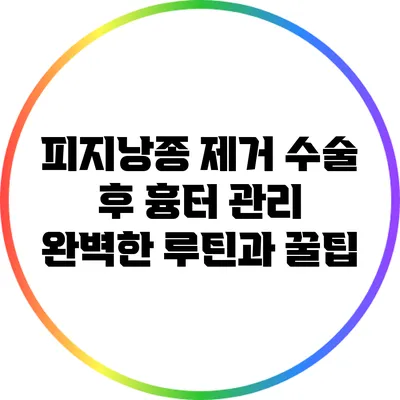 피지낭종 제거 수술 후 흉터 관리: 완벽한 루틴과 꿀팁