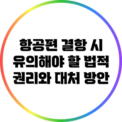 항공편 결항 시 유의해야 할 법적 권리와 대처 방안