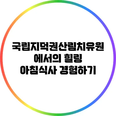 국립지덕권산림치유원에서의 힐링 아침식사 경험하기