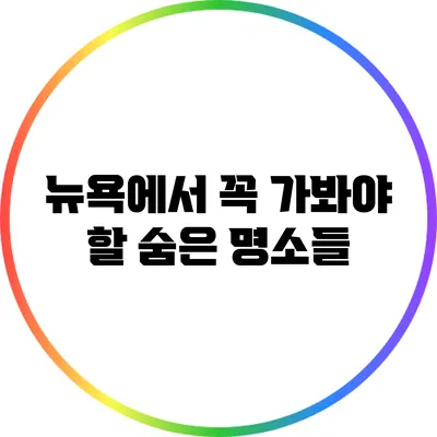 뉴욕에서 꼭 가봐야 할 숨은 명소들