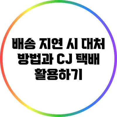 배송 지연 시 대처 방법과 CJ 택배 활용하기