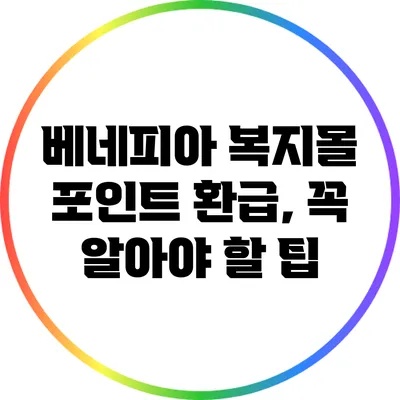 베네피아 복지몰 포인트 환급, 꼭 알아야 할 팁