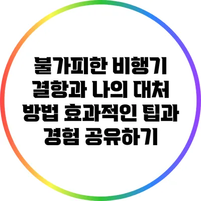 불가피한 비행기 결항과 나의 대처 방법: 효과적인 팁과 경험 공유하기