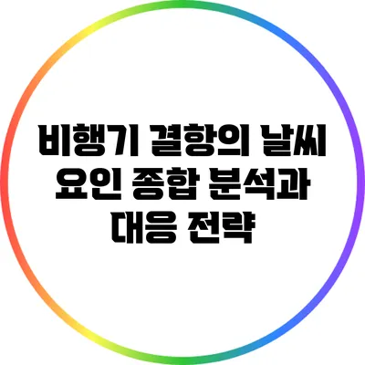 비행기 결항의 날씨 요인: 종합 분석과 대응 전략