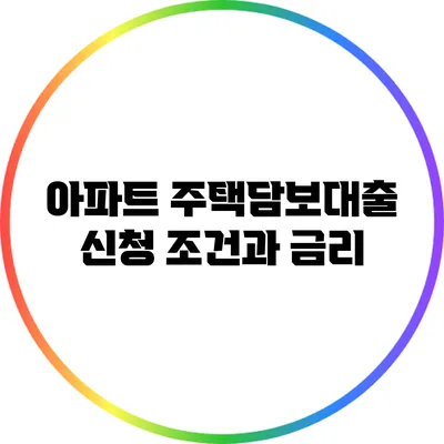 아파트 주택담보대출 신청 조건과 금리