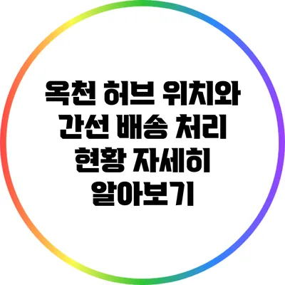 옥천 허브 위치와 간선 배송 처리 현황 자세히 알아보기