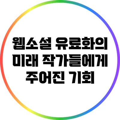 웹소설 유료화의 미래: 작가들에게 주어진 기회