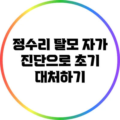 정수리 탈모: 자가 진단으로 초기 대처하기