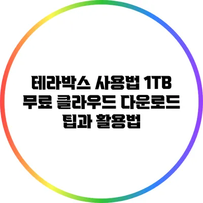테라박스 사용법: 1TB 무료 클라우드 다운로드 팁과 활용법