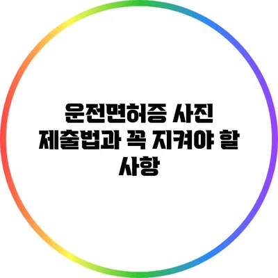 운전면허증 사진 제출법과 꼭 지켜야 할 사항