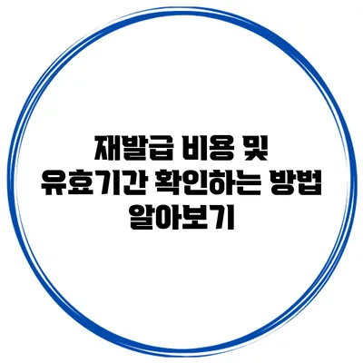 재발급 비용 및 유효기간 확인하는 방법 알아보기