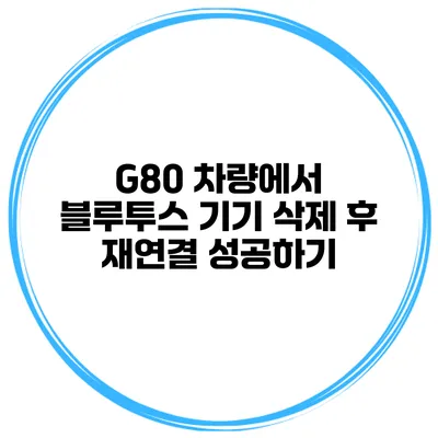 G80 차량에서 블루투스 기기 삭제 후 재연결 성공하기