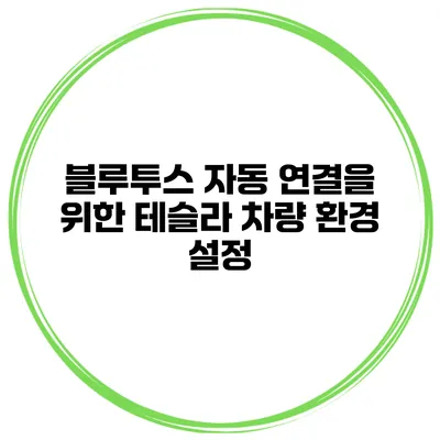 블루투스 자동 연결을 위한 테슬라 차량 환경 설정