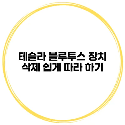 테슬라 블루투스 장치 삭제 쉽게 따라 하기