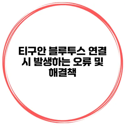 티구안 블루투스 연결 시 발생하는 오류 및 해결책
