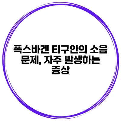 폭스바겐 티구안의 소음 문제, 자주 발생하는 증상